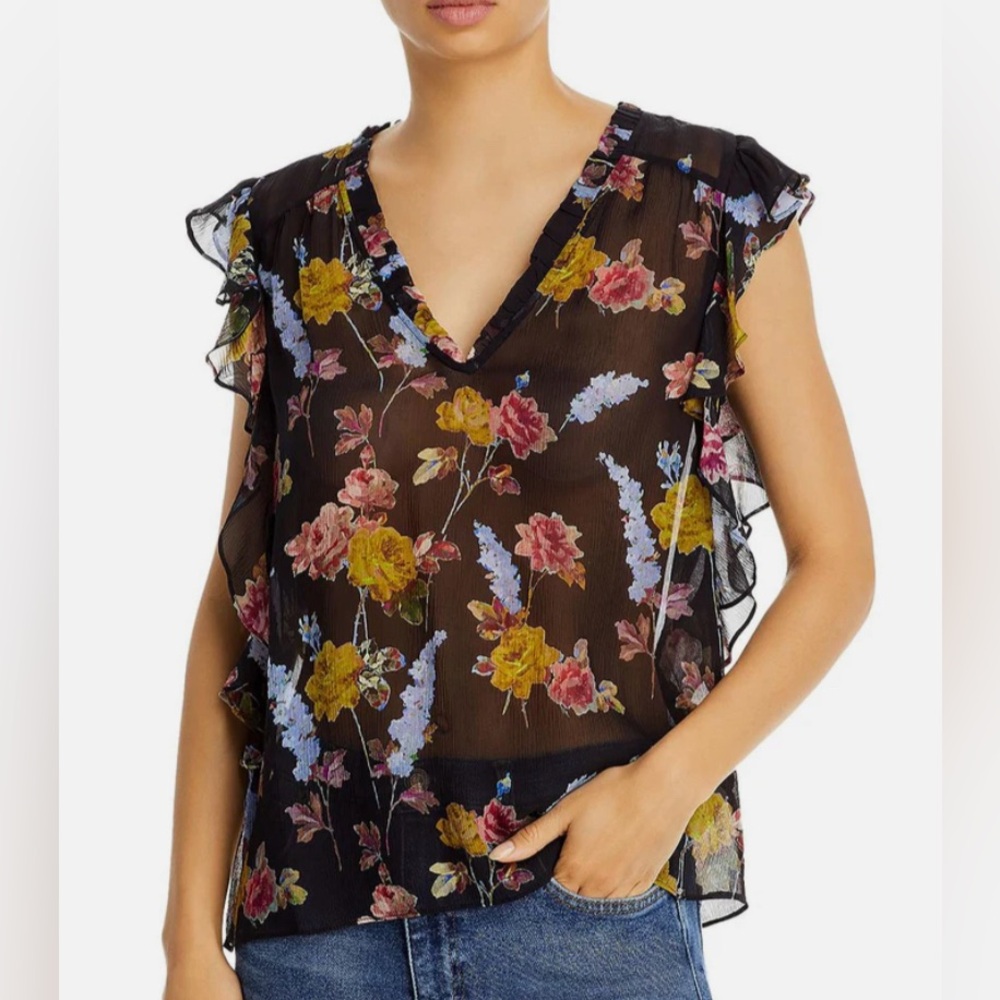 PAIGE Silk Floral Genie Blouse | Size XS
